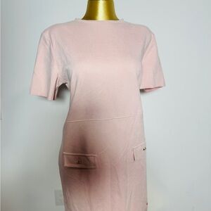 Zara Pink Sheath Mini Dress Short Sleeve Crew Neck